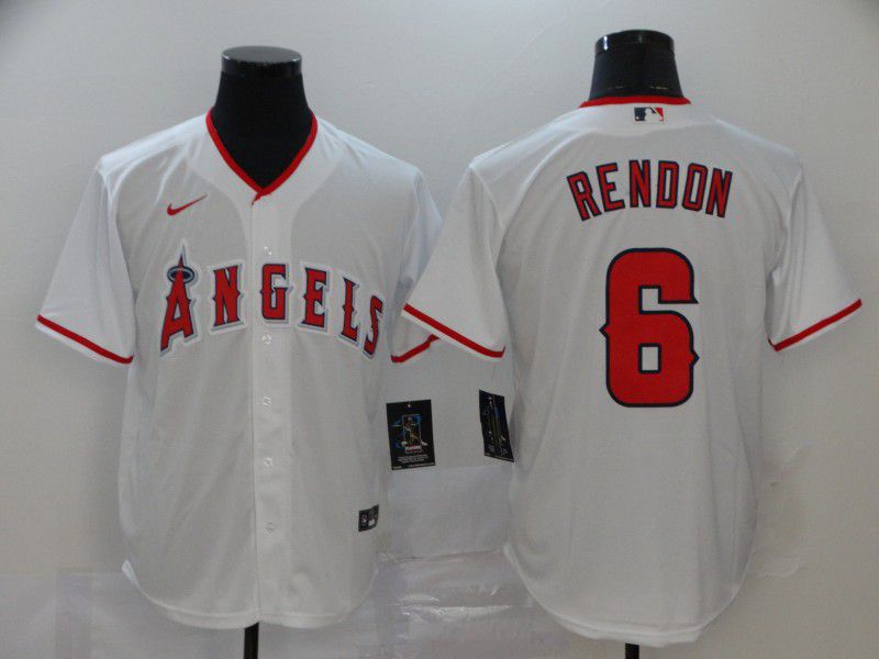 Men Los Angeles Angels 6 Rendon White Nike Game MLB Jerseys